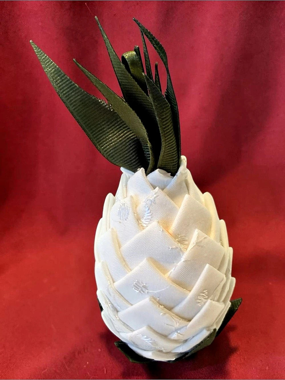 White Pineapple Christmas Tree Ornament Hawaii Holiday 4.5” Tall Lot of 6 New